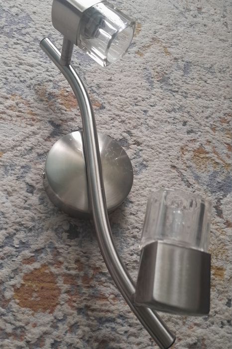 Lampa sufitowa  szklo i stal nierdzewna