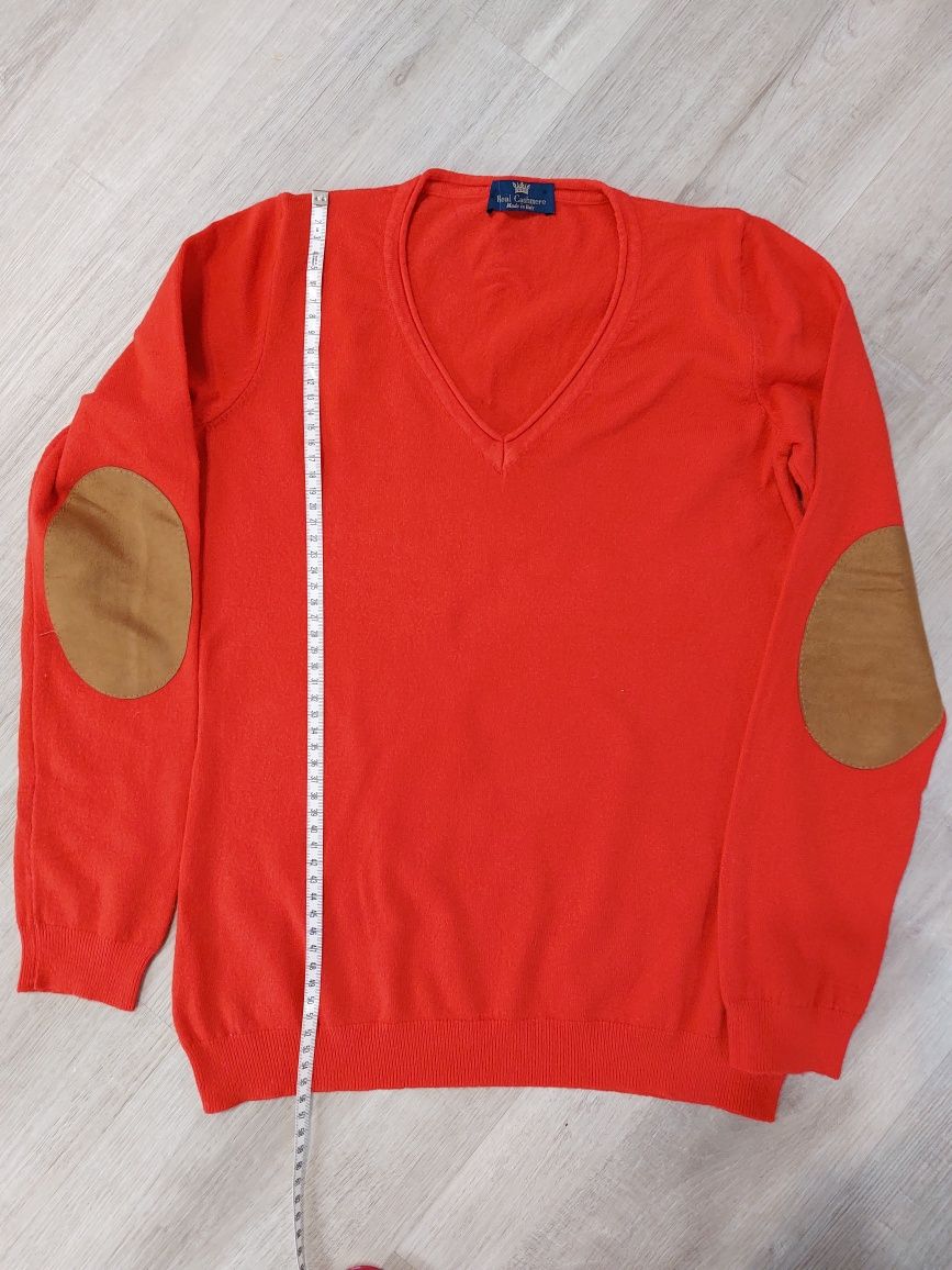 Czerwony sweterek Made in Italy z kaszmirem w rozmiarze S
