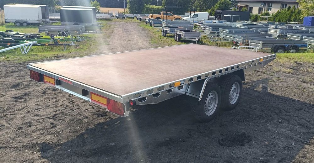 Rydwan przyczepa dwuosiowa, przyczepka 2 dwie osie,  platforma z kołami od spodu, SPAWANA, tandem na kat. „B”, RATY!