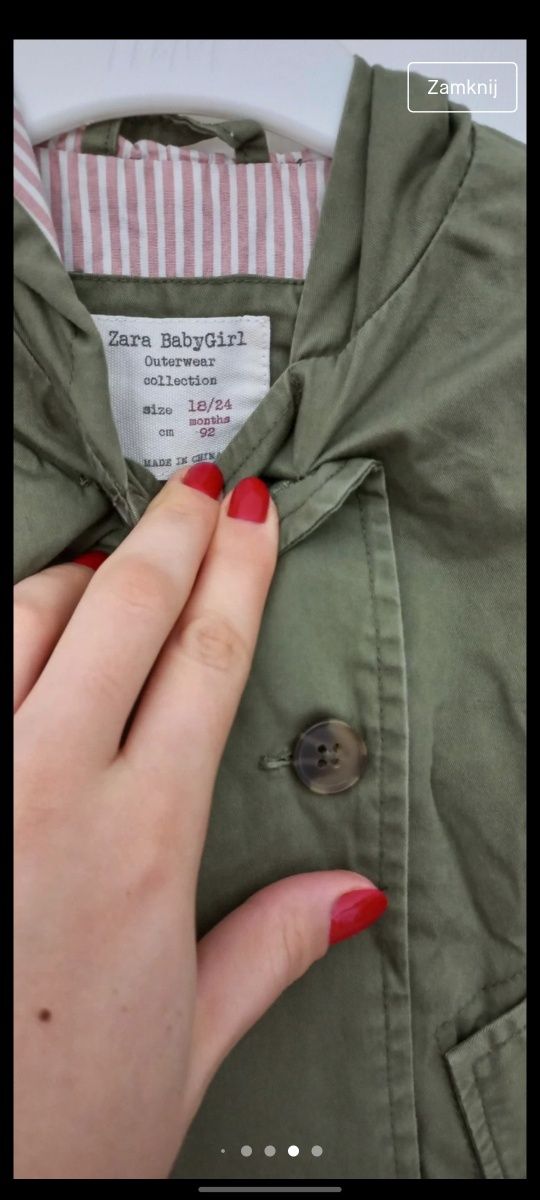 Płaszczyk Zara dziewczynka