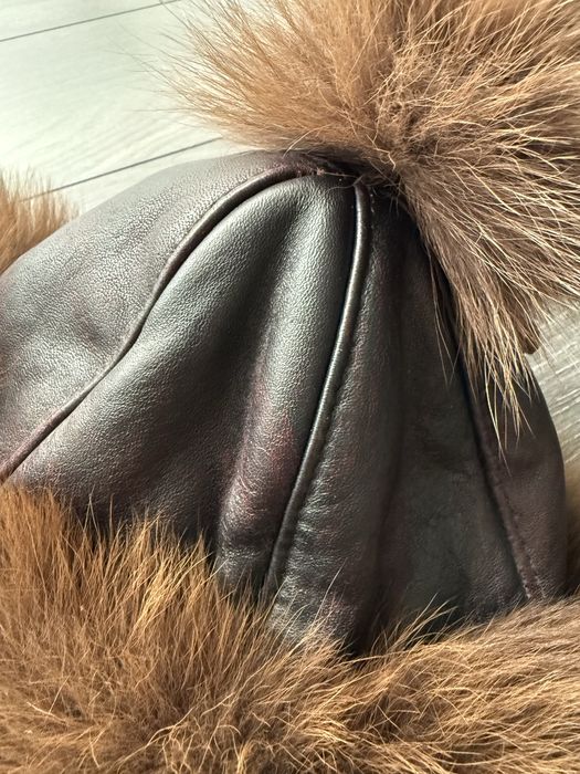 Czapka futro futrzana kozuch lis lisa jenot skorzana