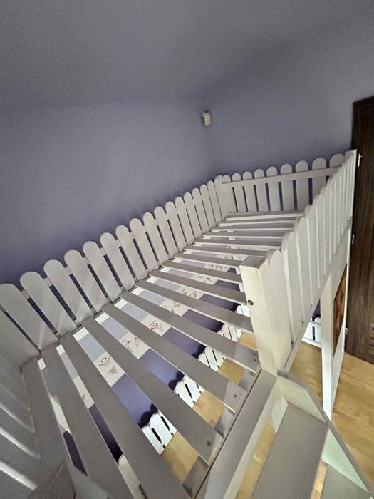 DOMEK Łózko drewniane piętrowe 180x90