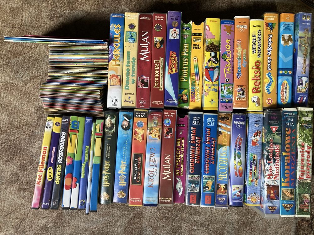 Filmy vhs dvd dla dzieci. Król lew/ Kot Filemon i wiele innych