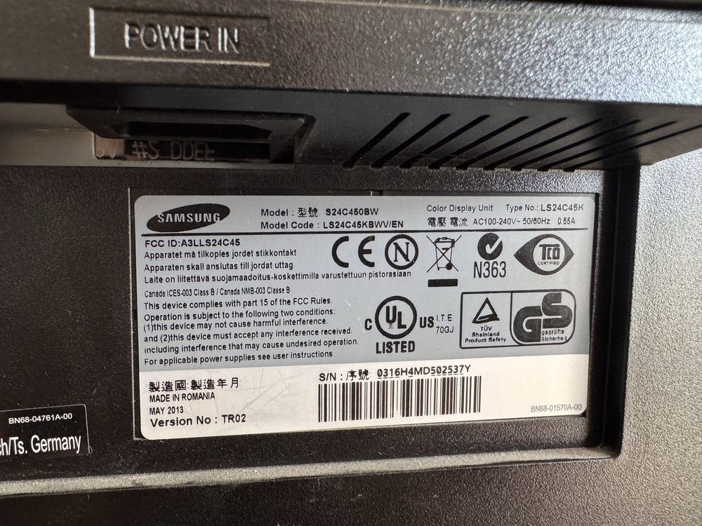 Monitor samung S24C450BW 24”