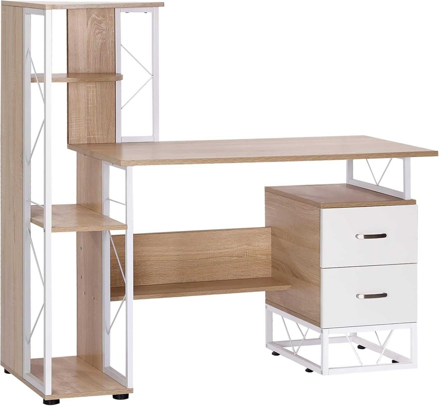 Secretária / Mesa de computador PC com Estante e Gavetas - Nova