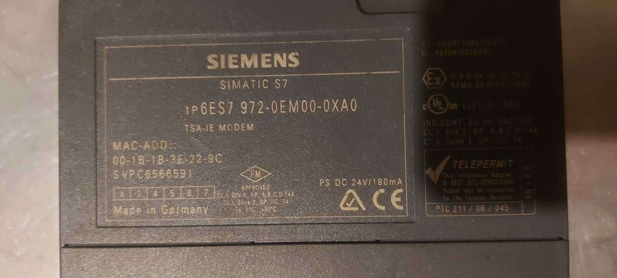 Siemens Simatic S7 TSA-IE Modem 6SE7 972-OEM00-0XA0 + wtyczka