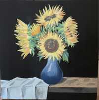 Акрил картина 30*30 подсолнухи sunflower painting