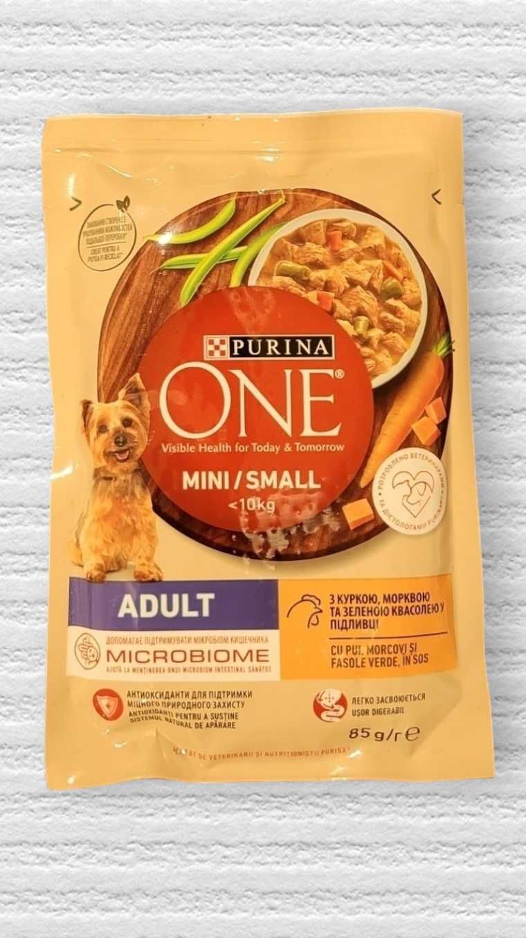 Корм для Мопса Влажный Purina One Mini Adult с Курицей для Собак