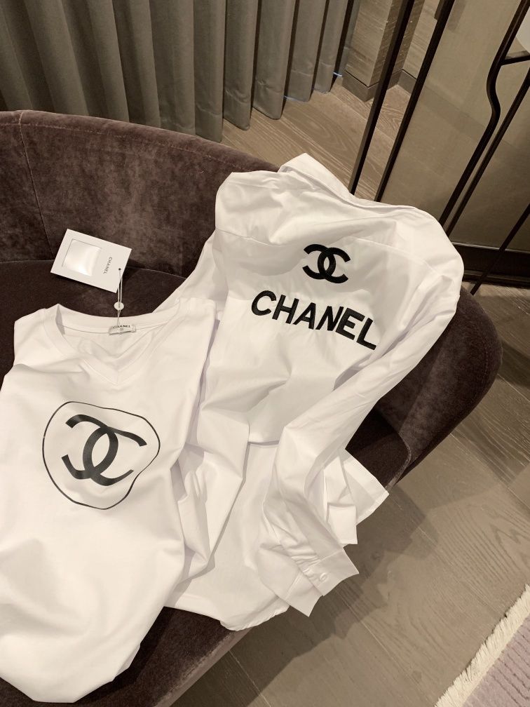 Chanel® Luksusowy T-shirt CC® komplet koszulka bluzka bluza koszula