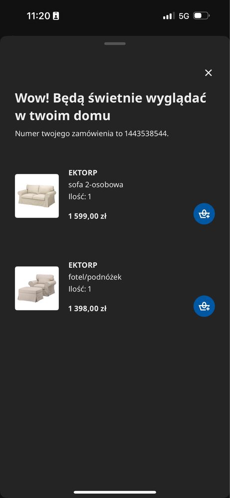 Ektorp 2+1+puf stan idealny