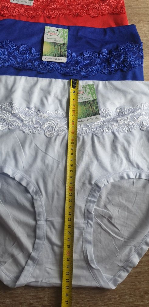 3×Damskie majtki figi z wysokim stanem 3 /4 XL