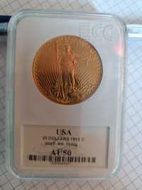 Złota moneta 20 dolarów AU ,Denver