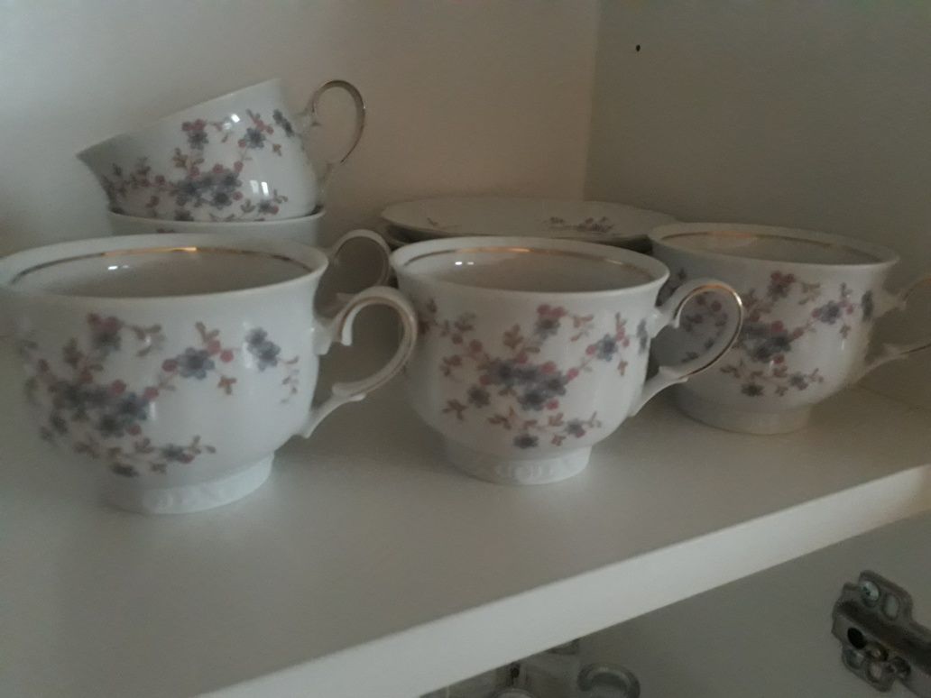 Filiżanki porcelanowe, komplet ze spodeczkami mitterteich bavaria