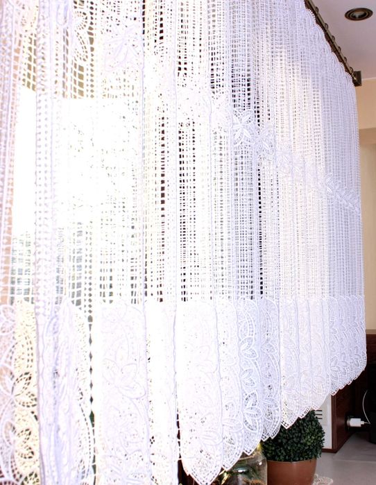 Biała Firanka Do Kuchni Zazdrostka Gipiura 145 wys