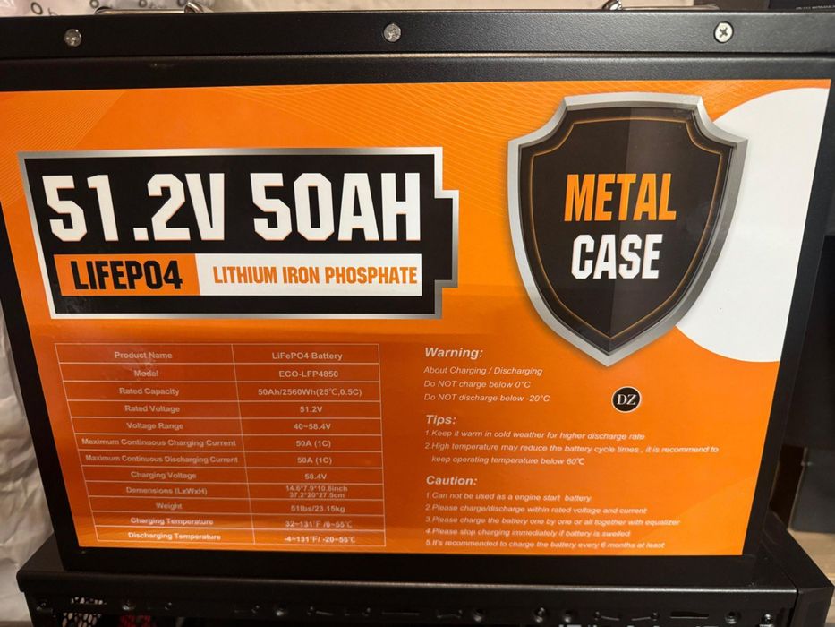51,2V 50AH LiFePo4 аккумулятор залізофосфатний