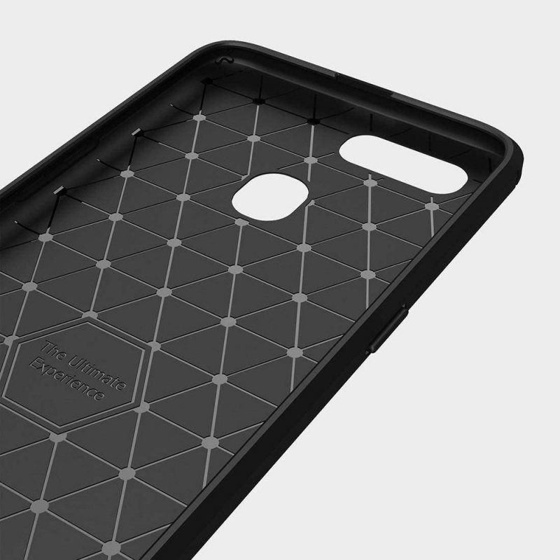 Carbon Case Elastyczne Etui Pokrowiec Oppo A12 / A5S / A7 Czarny