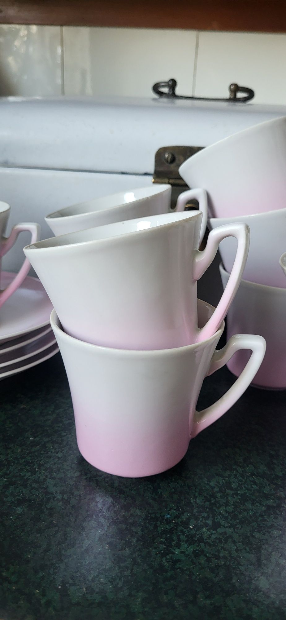 Serwis kawowy do kawy i herbaty porcelana porcelanowy Wałbrzych PRL