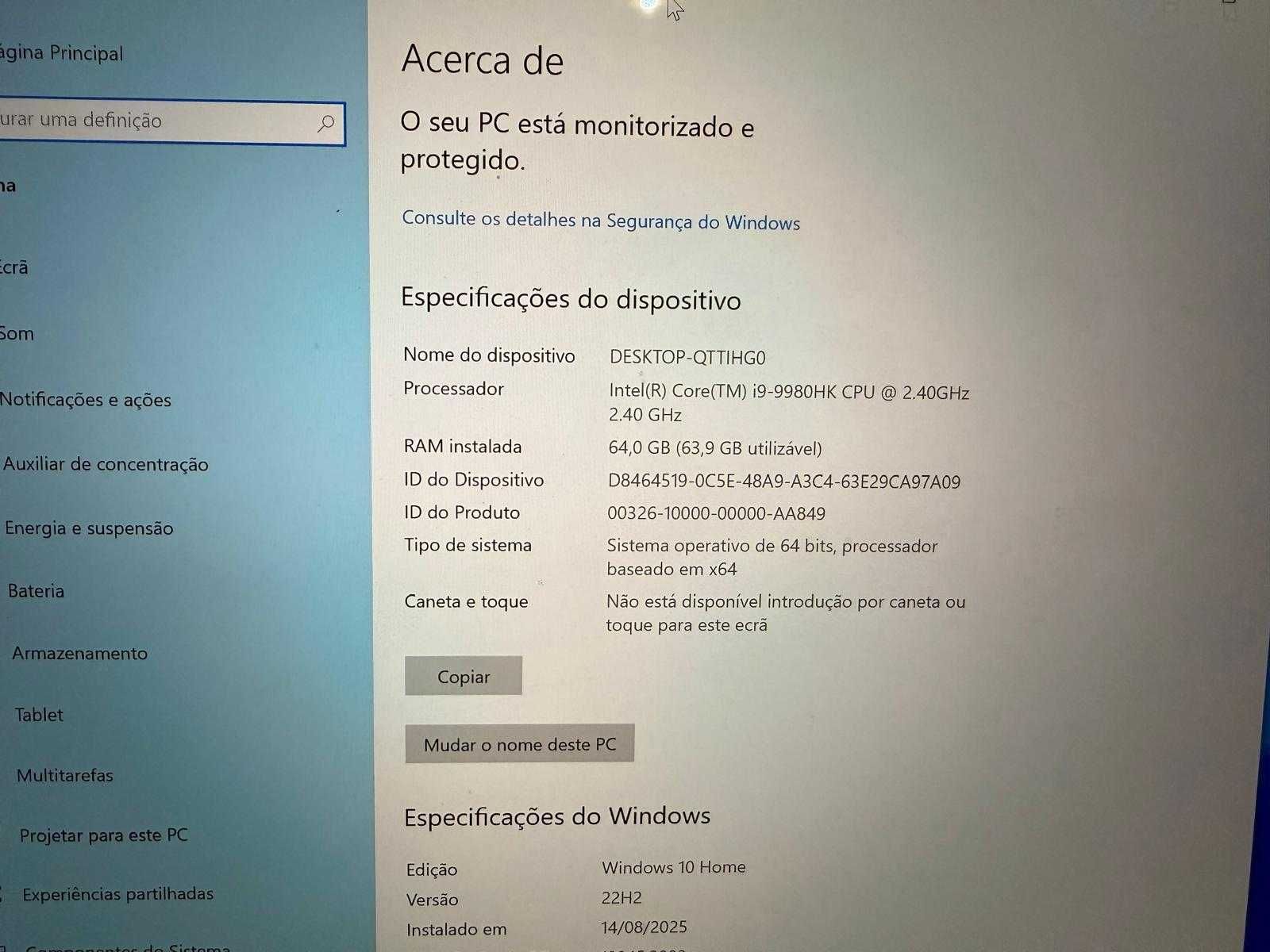 MacBook Pro 16 MacOs Tahoe i9 64GB 2TB 5600M