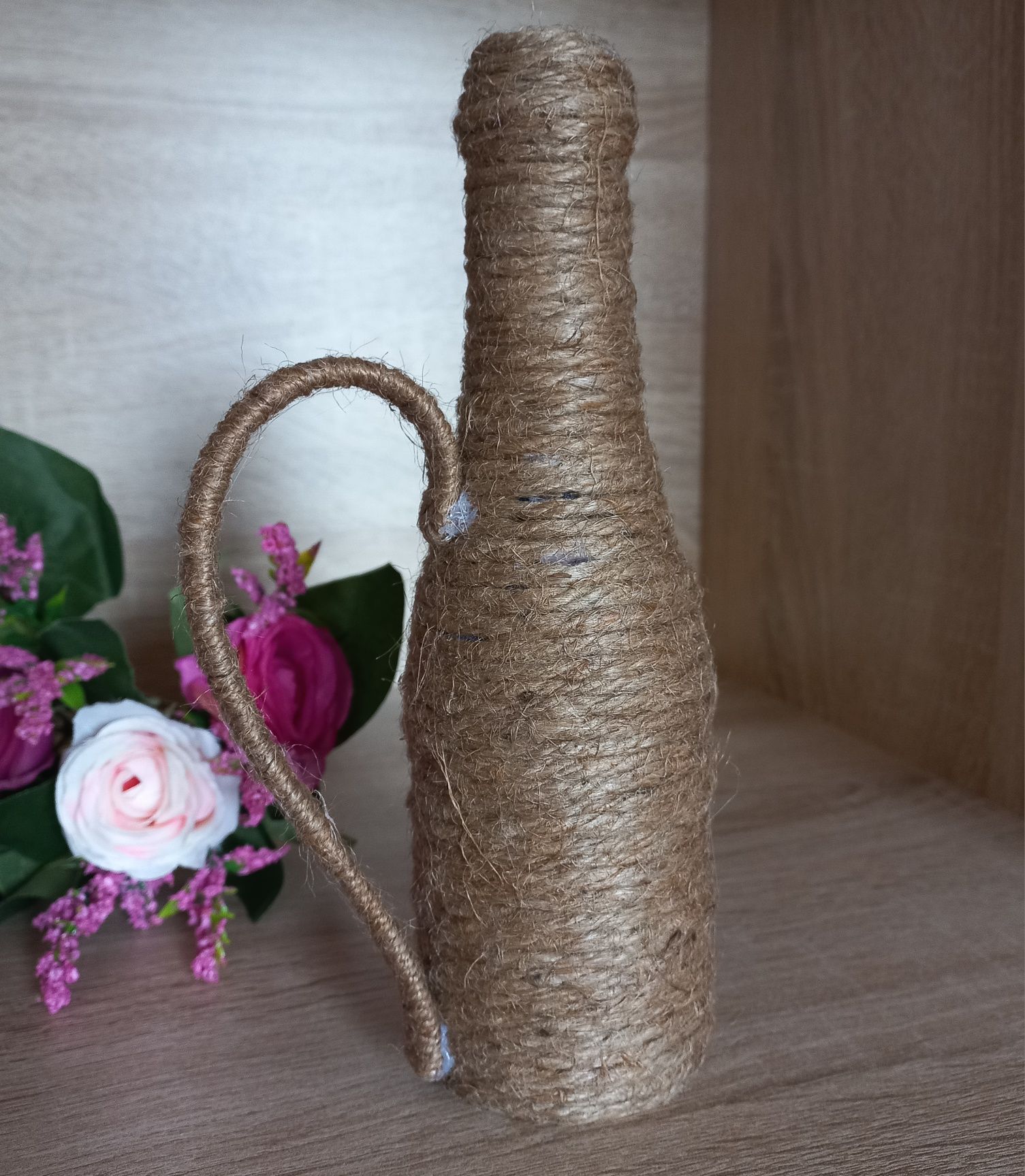 Ваза джут плетена в'язана для квітів подарунок сувенір декор