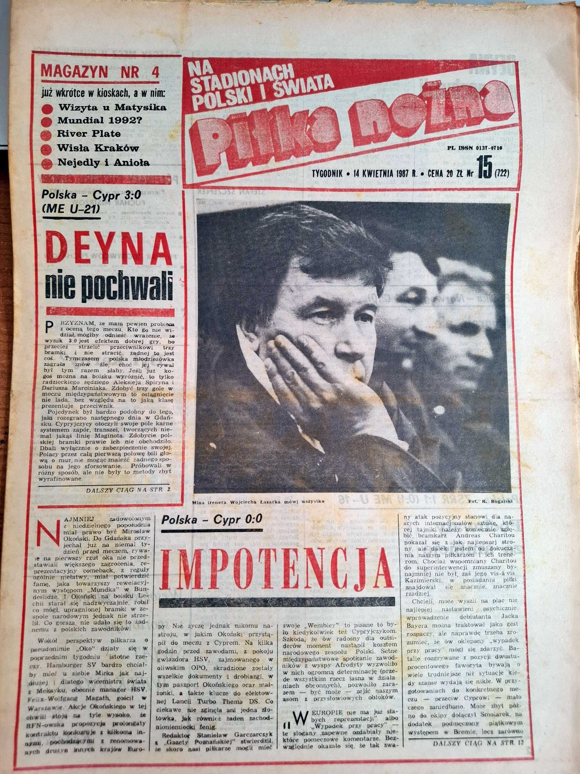 Tygodnik "Piłka Nożna" - rocznik 1987