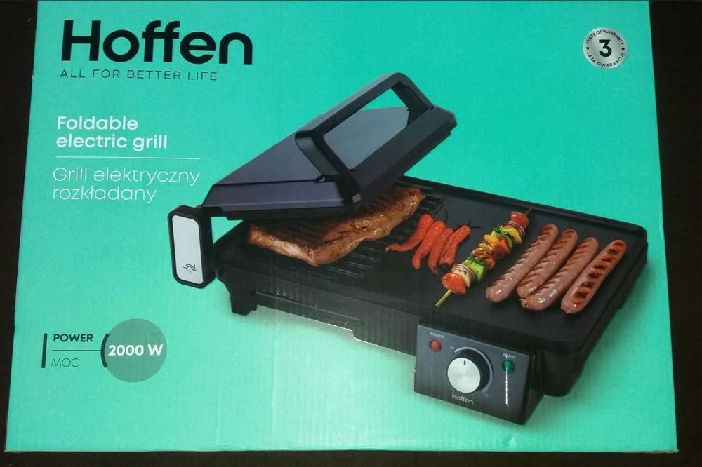 Grill Elektryczny Rozkładany Hoffen 2000W