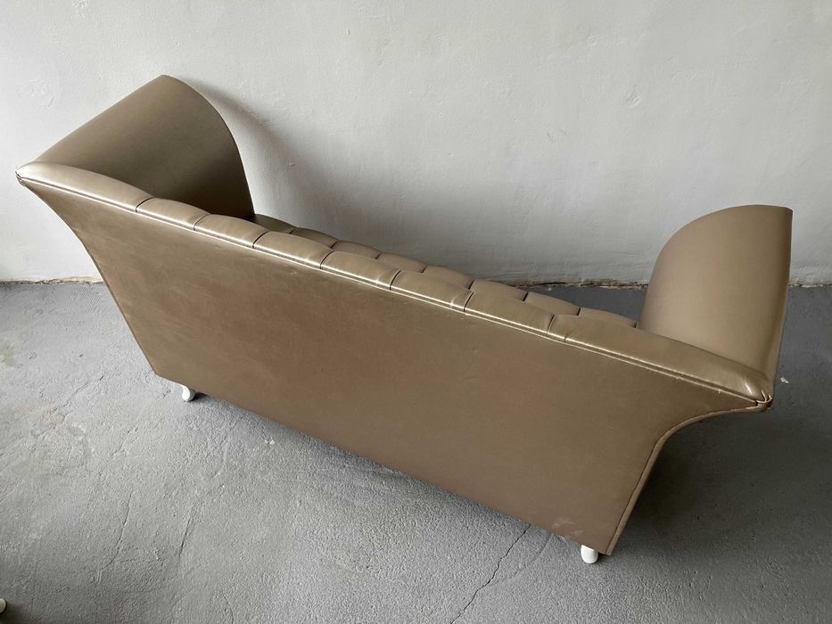 Sofa przyścienna złota, glamour, używana, bardzo dobry stan