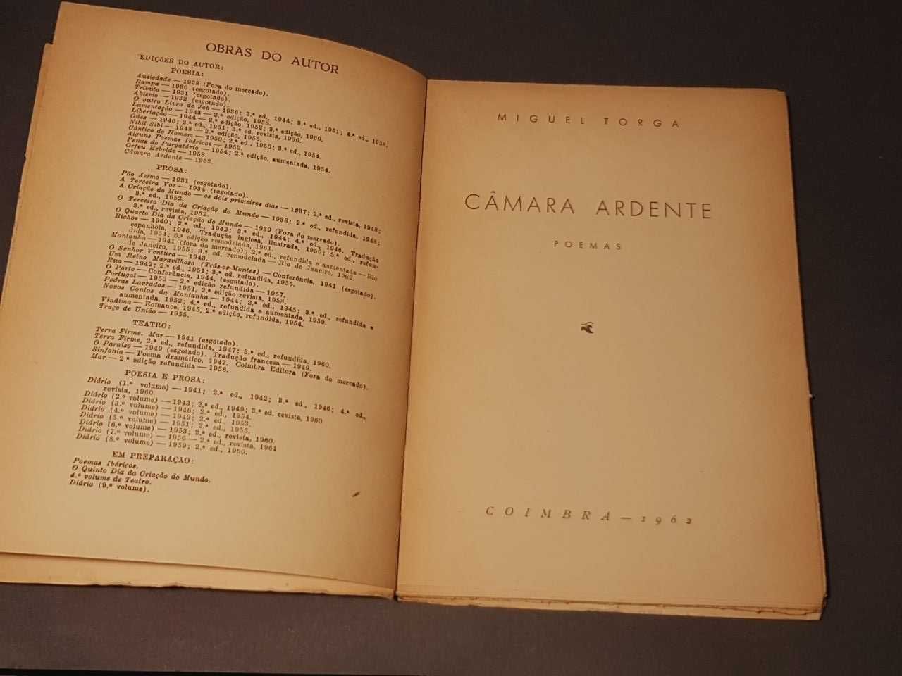 [1.ª Edição 1962] - Miguel Torga - Câmara Ardente