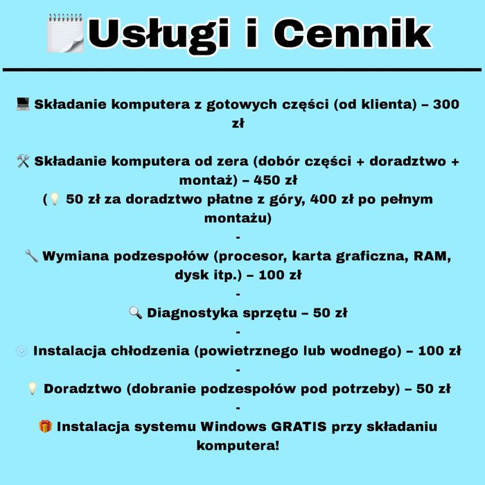Składanie Komputerów • Modernizacja • Diagnostyka – Wawer / Warszawa