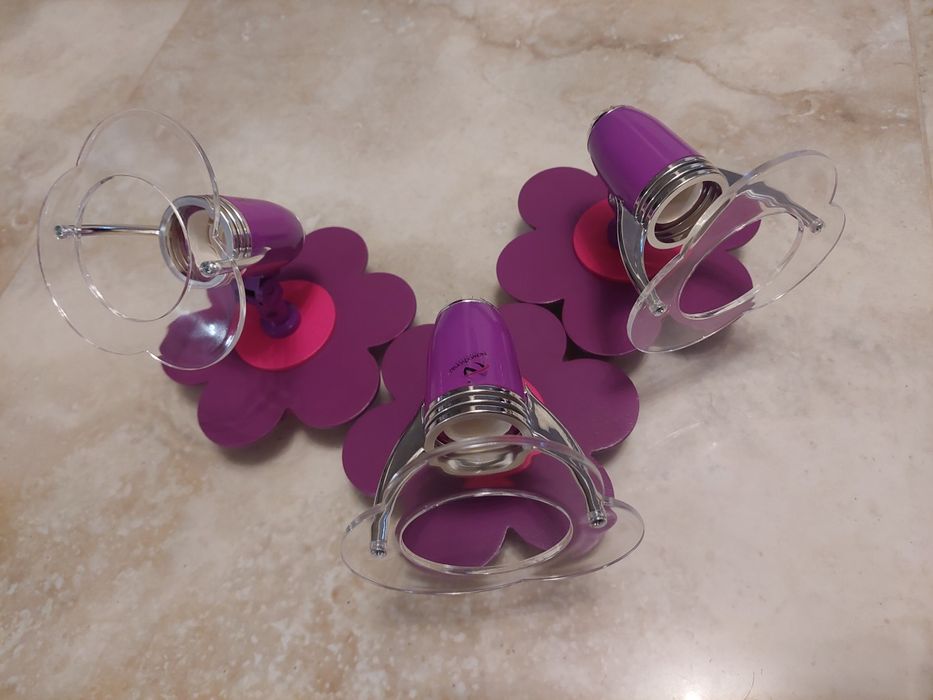 Kinkiety fiolet/ róż 3 szt.