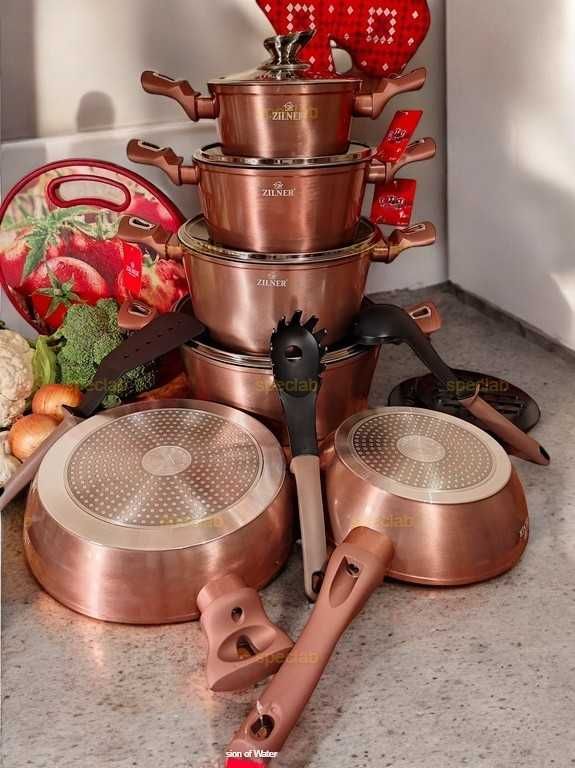 Zestaw Garnków ZILNER ZL-8517. Gaz, indukcja, halogen