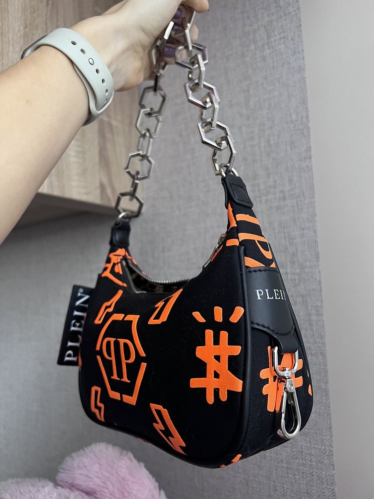Philipp Plein torebka czarna logo torba