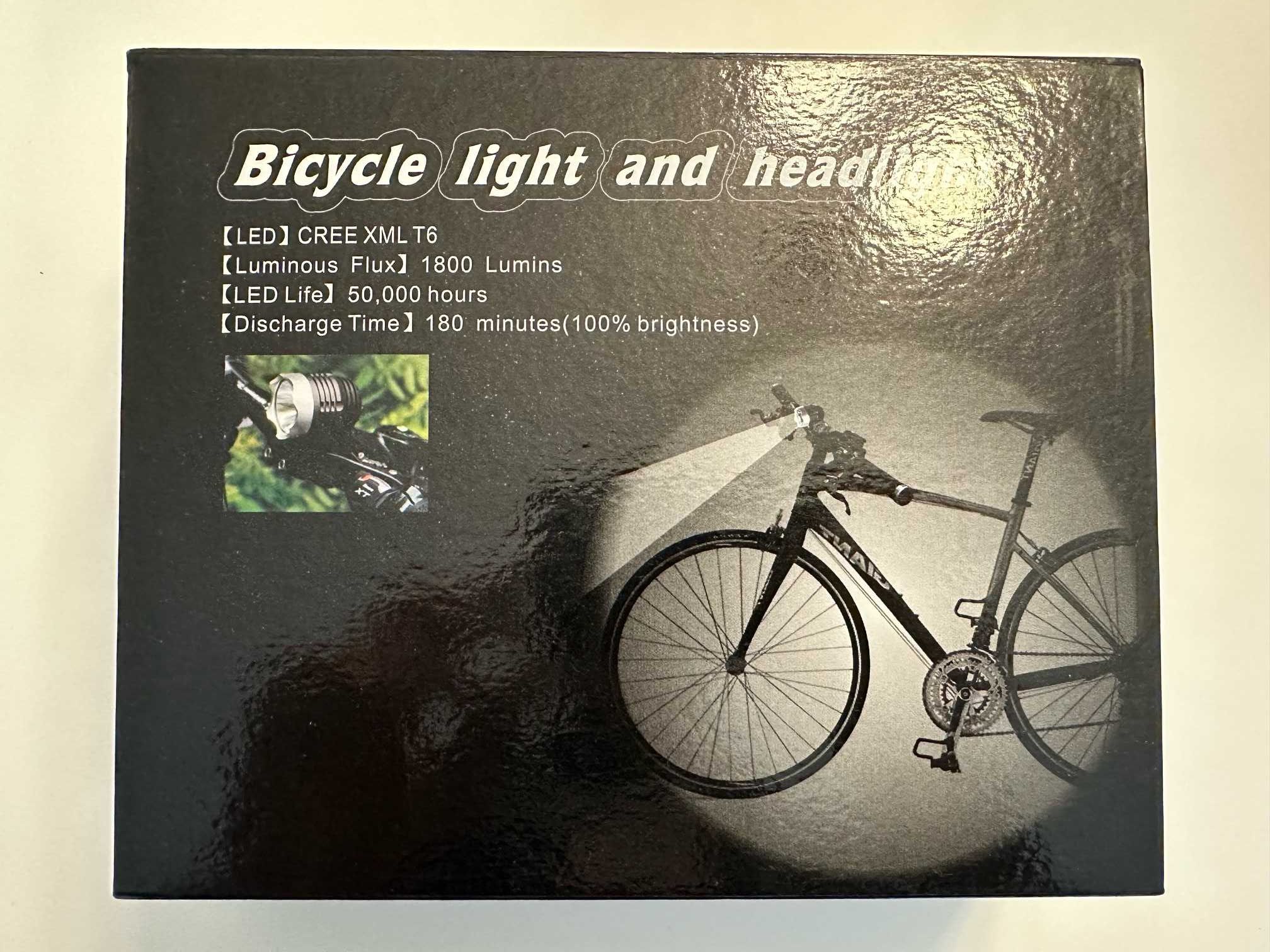 Potente luz frontal bicicleta led 1800 lumens, como nova