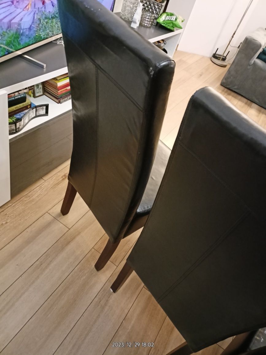 Kpl duży stół wenge + 4 krzesła