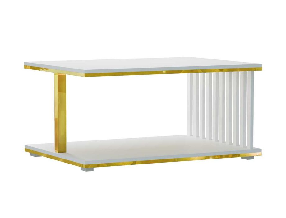 Ława/Stolik Bianca Lux Biały/Złoto - harmonia lekkości i elegancja