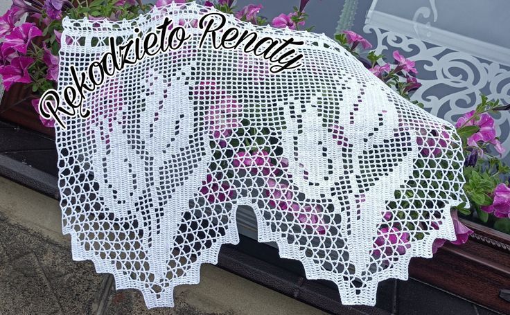 Zazdrostki,firanki na szydełku rękodzieło handmade