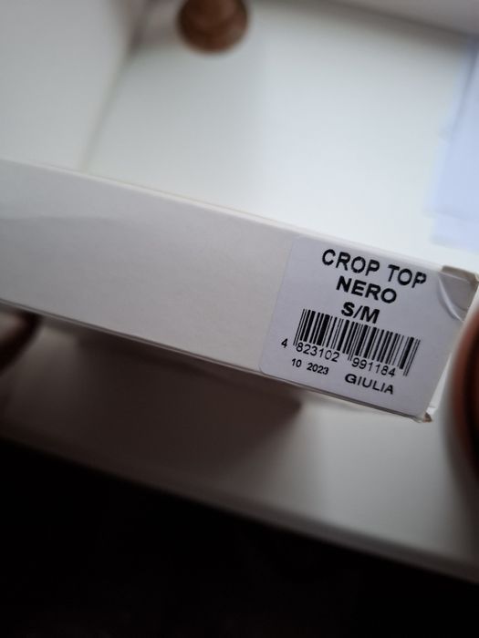 Топ укорочений з довгим рукавом CROP TOP Giulia (nero), чорний