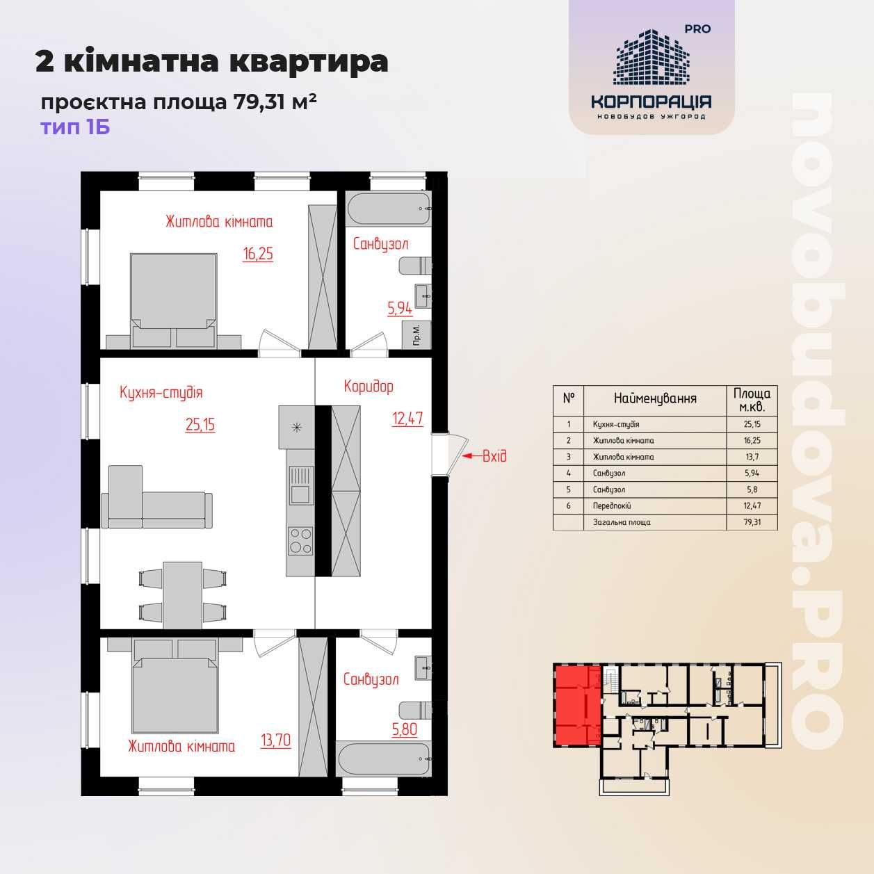 Продаж 2-км квартирири, новобудова в Центрі, пл. Лаборця