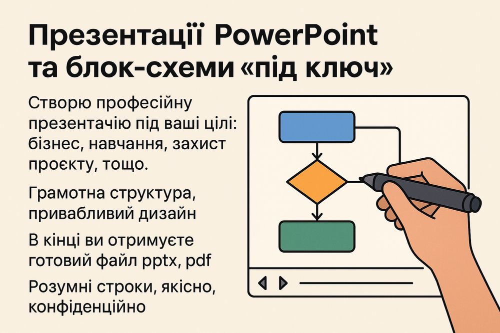 Професійні презентації та блок-схеми PowerPoint під ключ