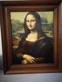 Reprodukcja włoska Mona Lisa w oprawie mahoniowej