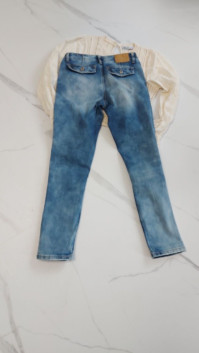 Oryginalne jeansy S small damskie niebieskie