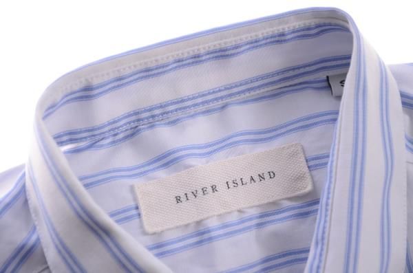 RIVER ISLAND koszula w błękitne prążki S k 37
