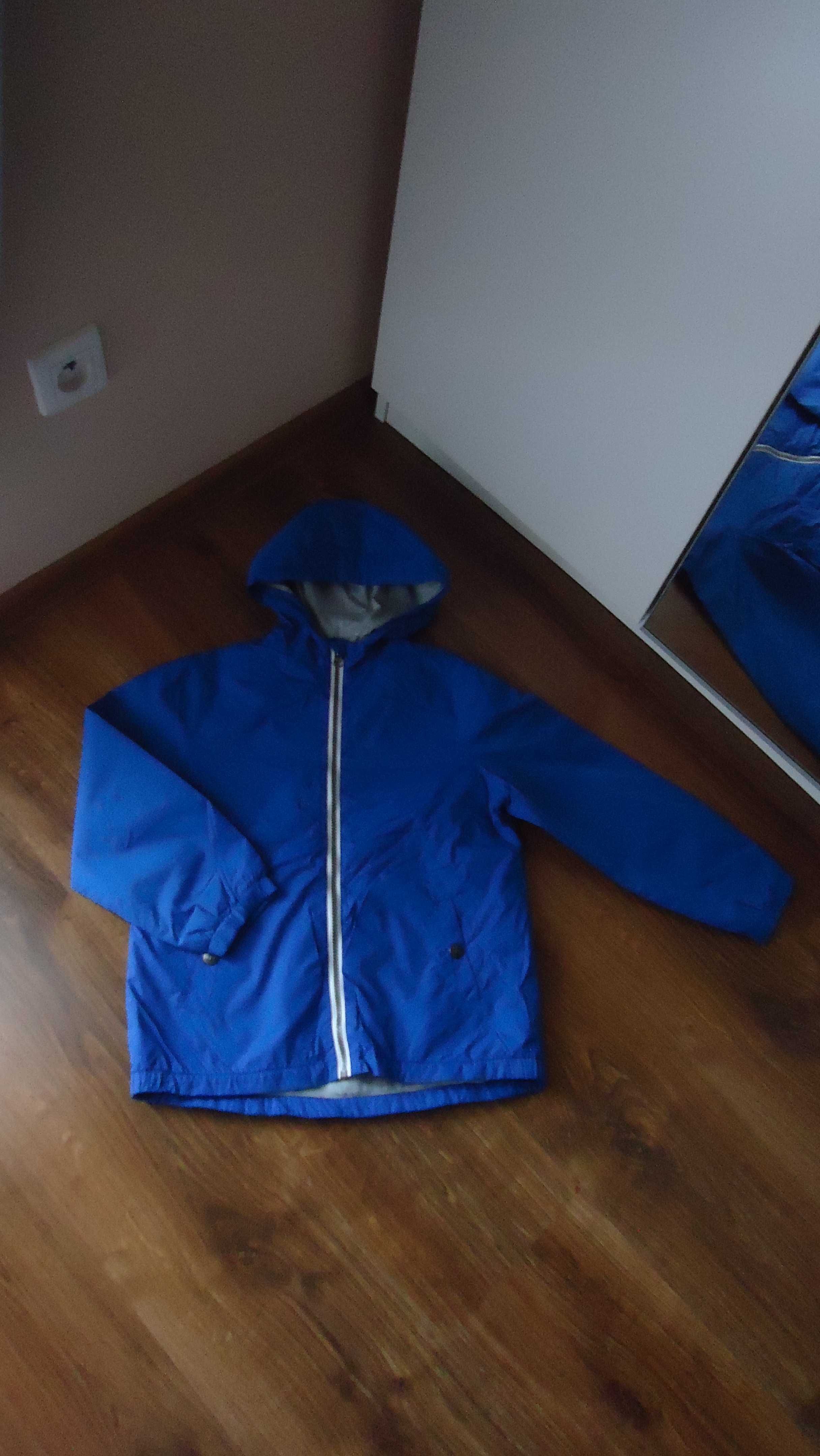 r.134 cienka kurtka przeciwwiatrowa kurtka z kapturem kurtka niebieska