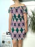 F&F jesienna sukienka 40 L carmen ramiona boho indyjska vintage retro