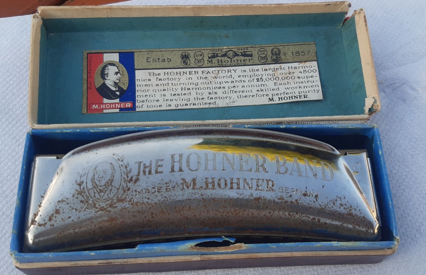 Винтажная губная гармошка M Hohner с коробкой