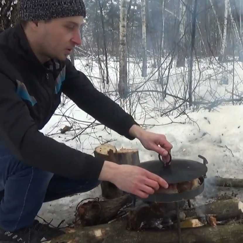 Сковорідка кришка ВОГОНЬ знімні ніжки + чохол Борона Дискова пательня