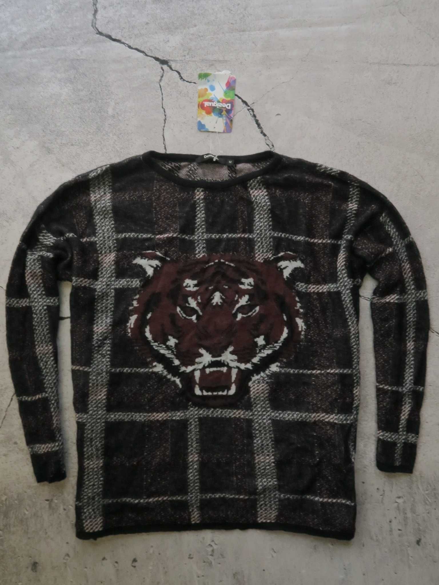 Desigual sweter z wiskozy z alpaką M nowy
