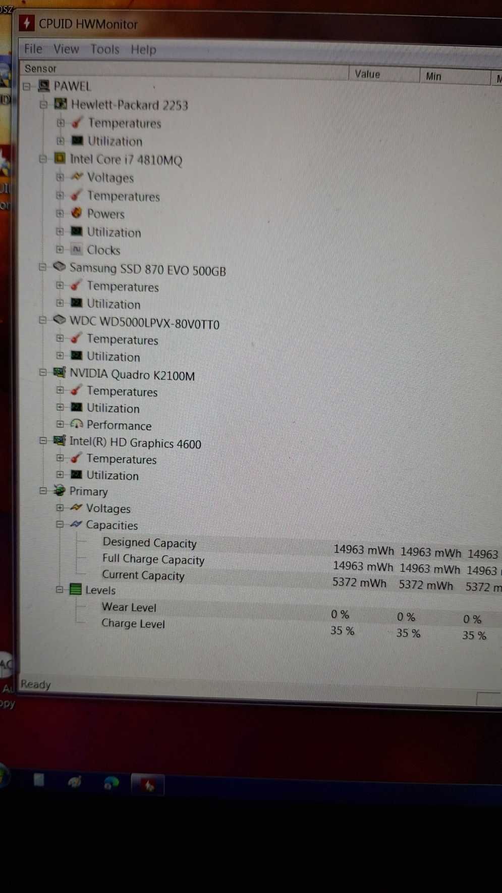 Laptop HP ZBook 15 Windows 7 Prof