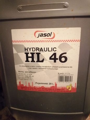 Olej hydrauliczny HL 46 20 L nowy zabezpieczony fabrycznie
