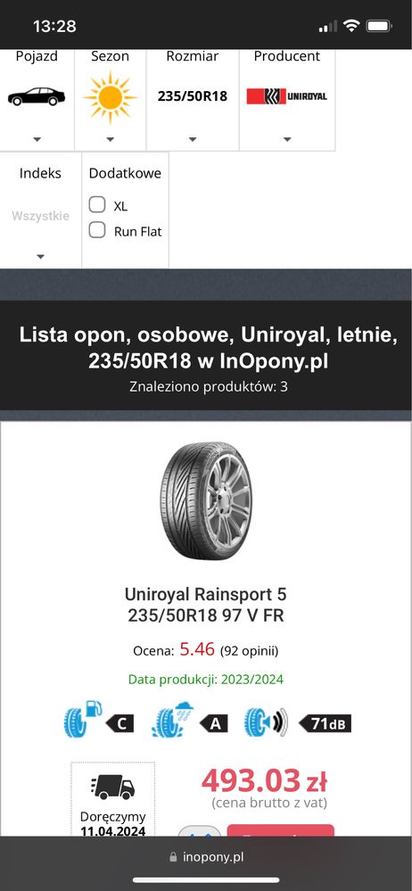 3 Felgi aluminiowe Opel astra GTC itp 18 cali+ opony Uniroyal