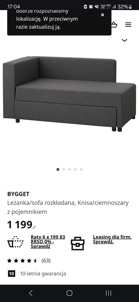 Sofa z pojemnikiem Ikae bugget Nowe